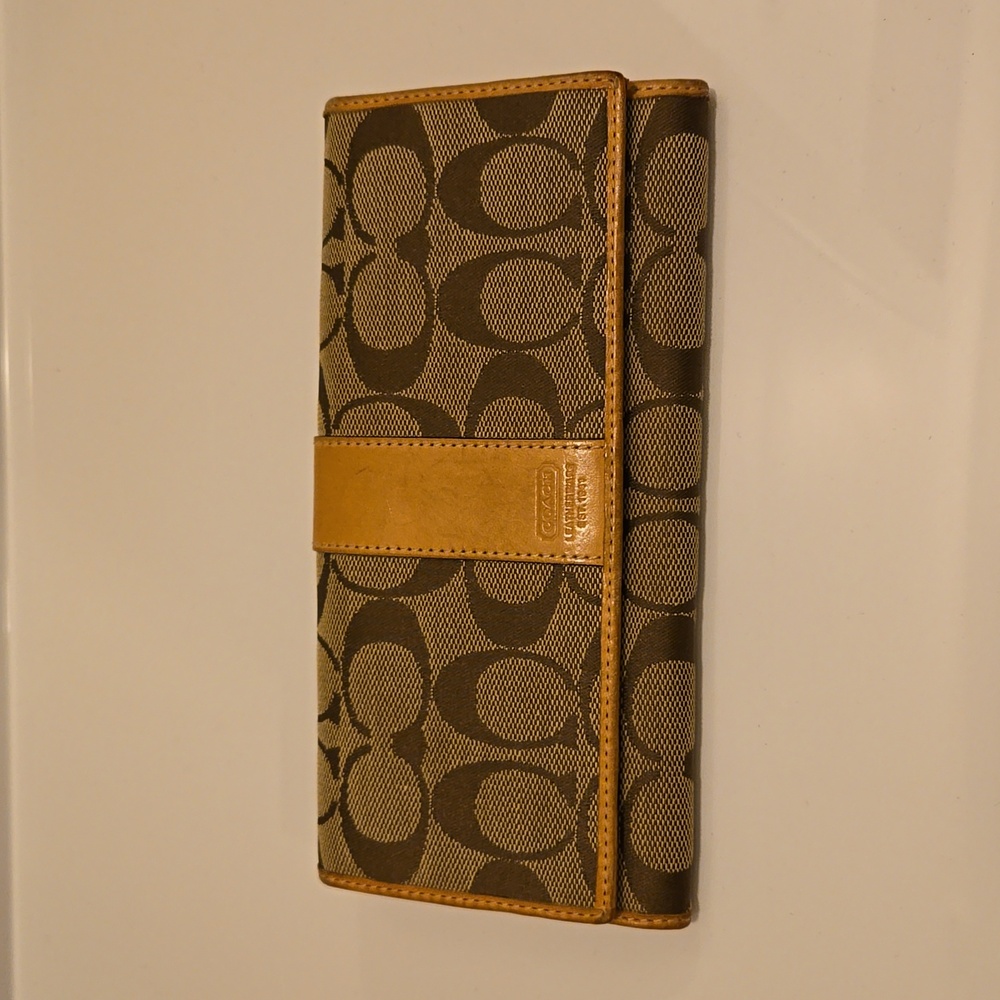 Vintage Coach monogram fold long wallet